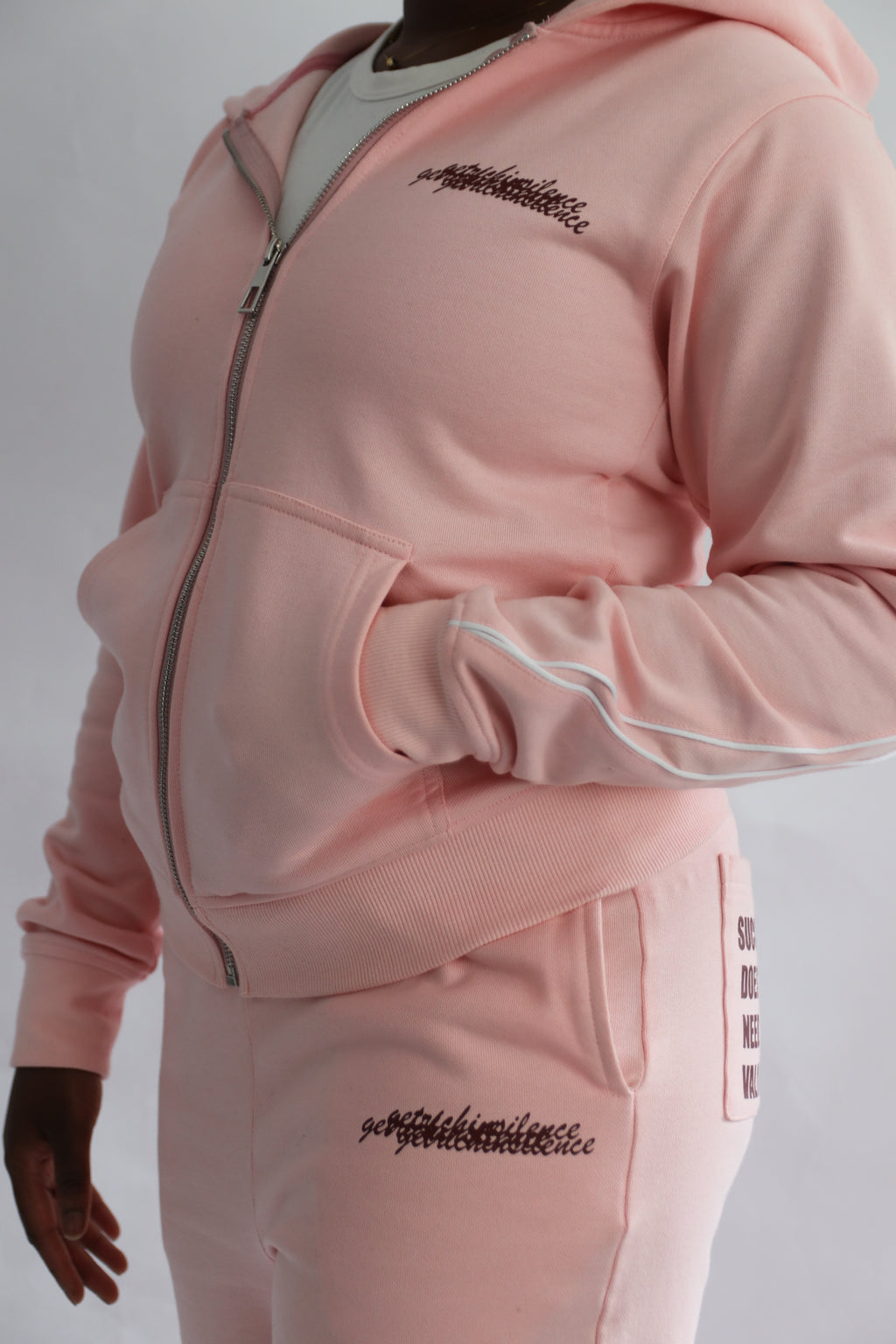 Baby Pink Hooded zip